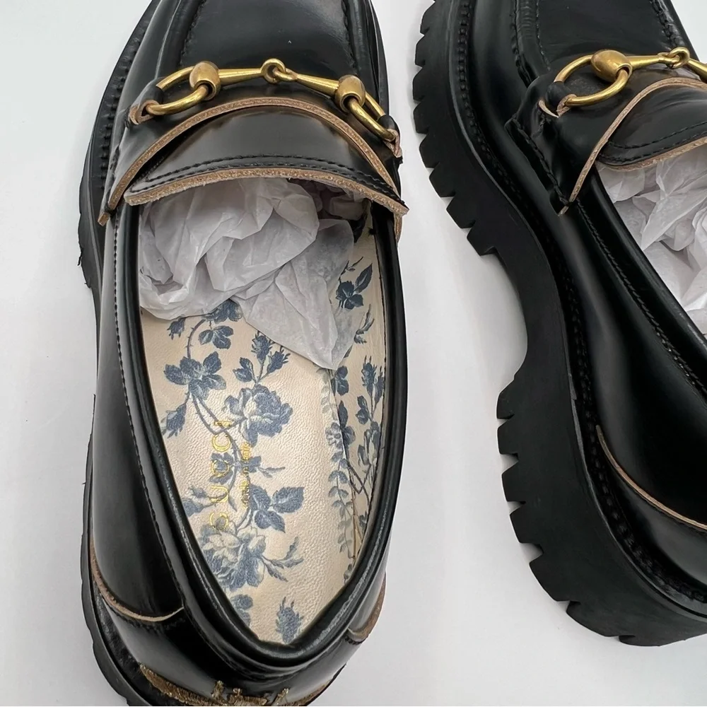 Gucci Harald Leather Lug-Sole Loafers